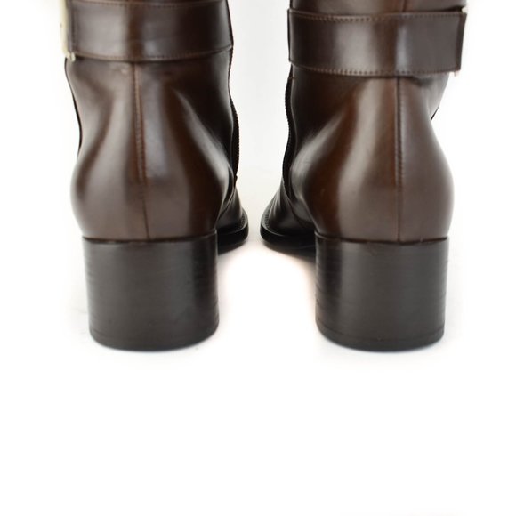 Dior Women's Dark Brown Leather Heeled Boots - Picture 8 of 11